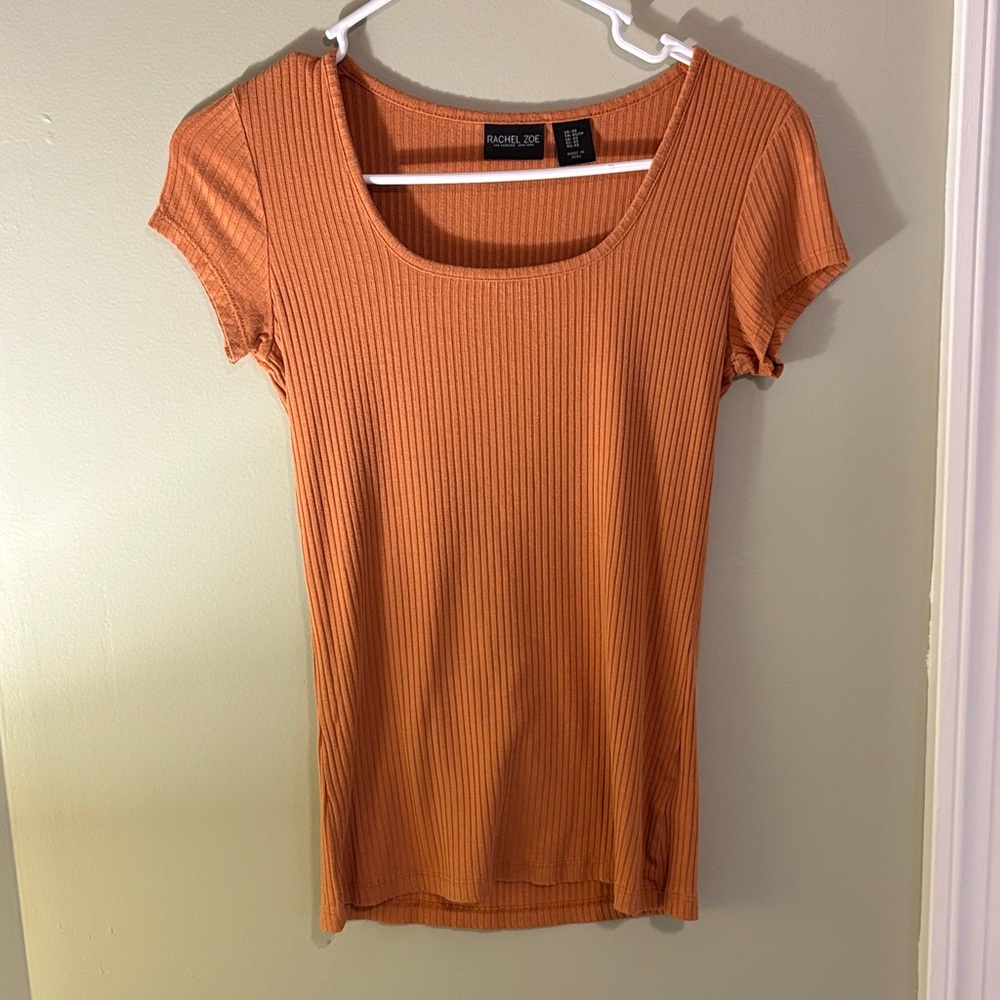 Rachel Zoe Ribbed Short Sleeve Tee